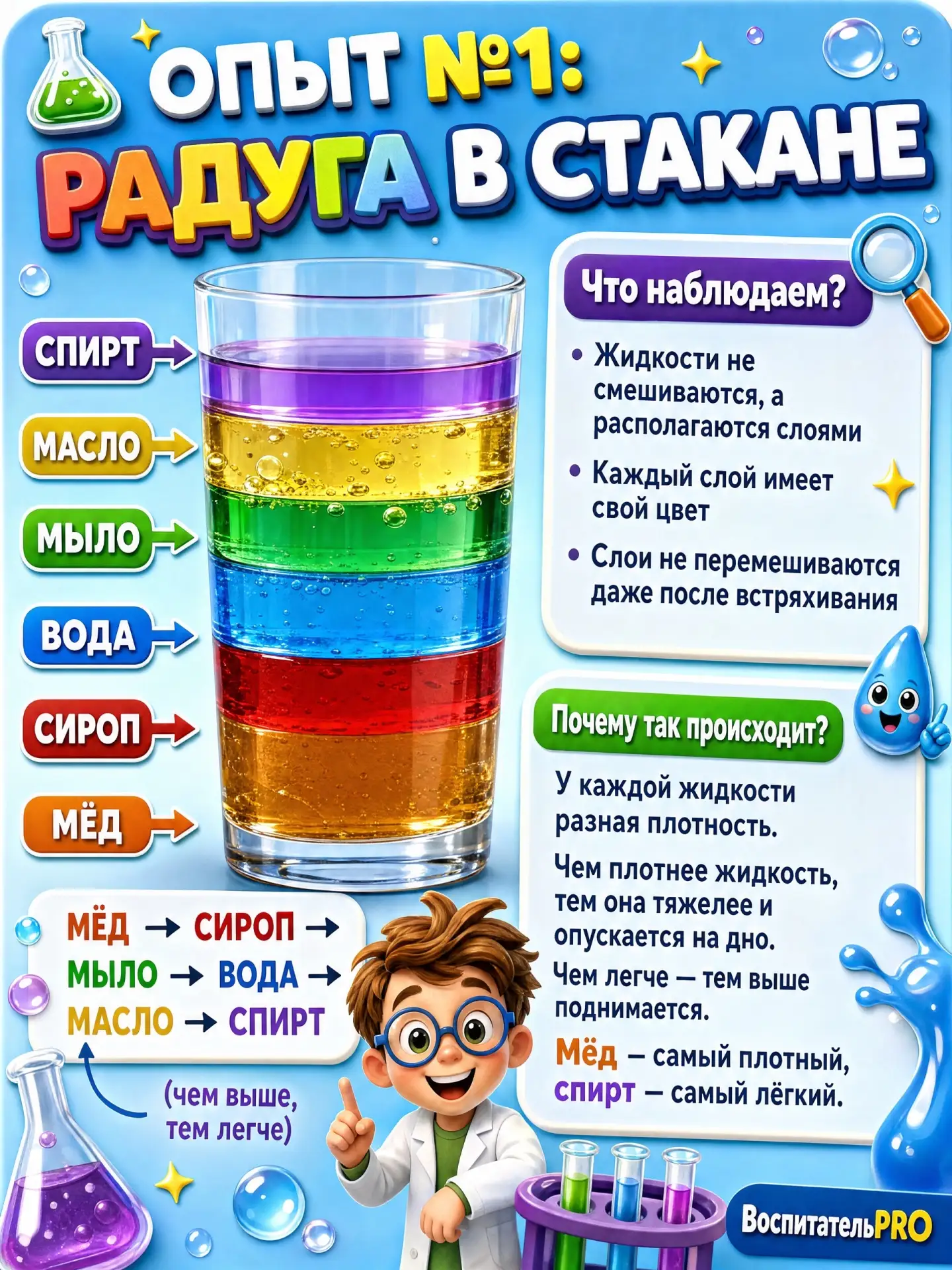 Уважаемые родители! Лето — пора экспериментов. Предлагаем 4 простых опыта для детей, от которых они 