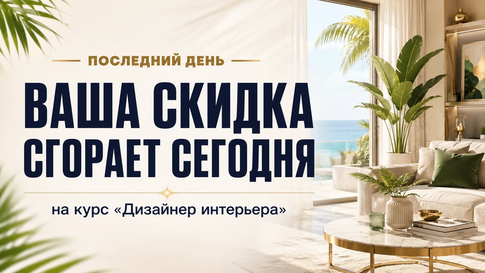 Последний день скидок на курс «Профессия дизайнер интерьера» в рамках Летней распродажи