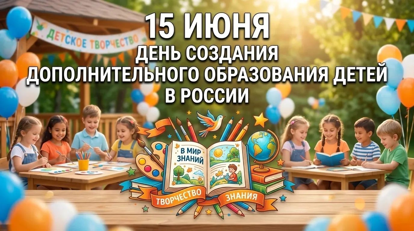 15 июня -  День создания дополнительного образования детей  в России.

День создания системы дополни
