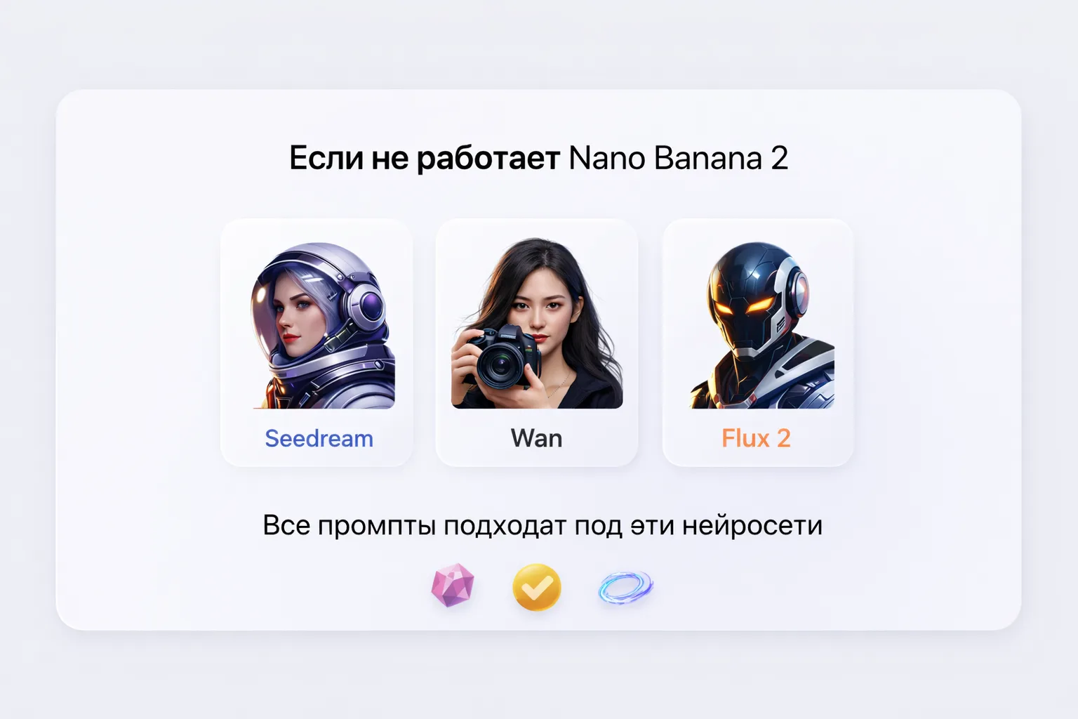 🍌 Если не работает Nano Banana 2  Сейчас с моделью есть временные сложности, но это не значит, что н