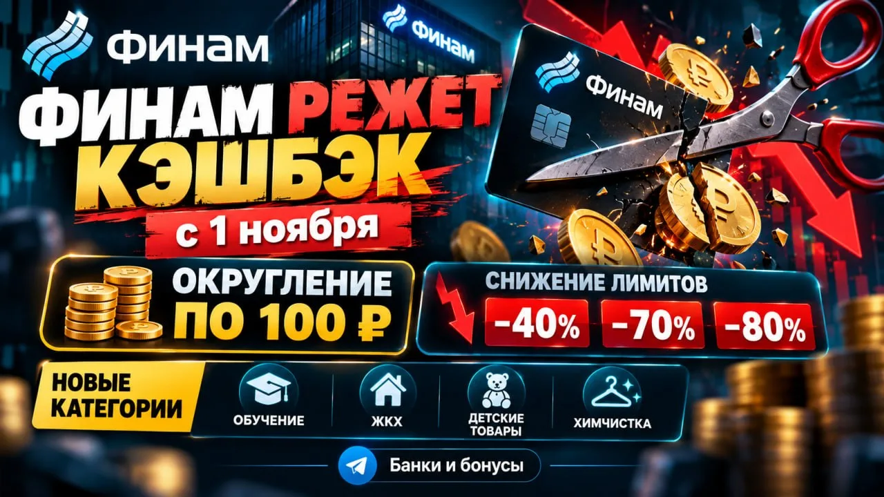 Финам усложняет кэшбэк: округление по 100₽ и урезание лимитов