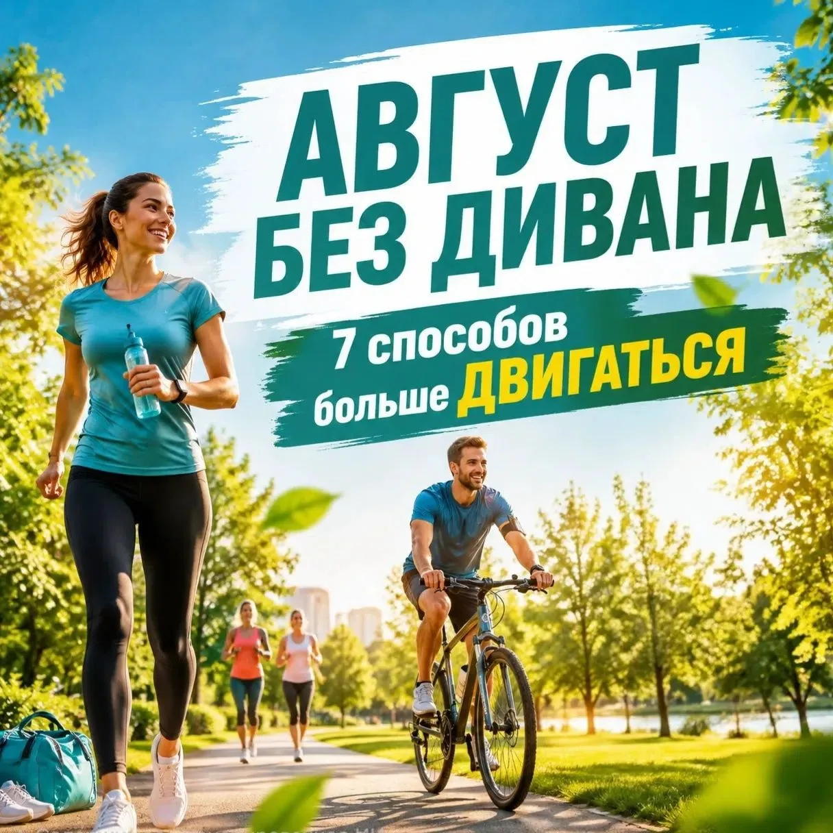 🌿 Август без дивана: 7 способов больше двигаться!