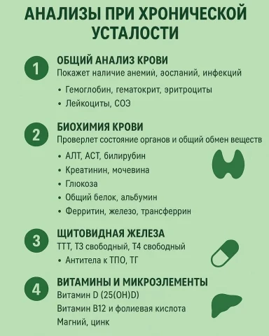 Анализы при хронической усталости ✔️