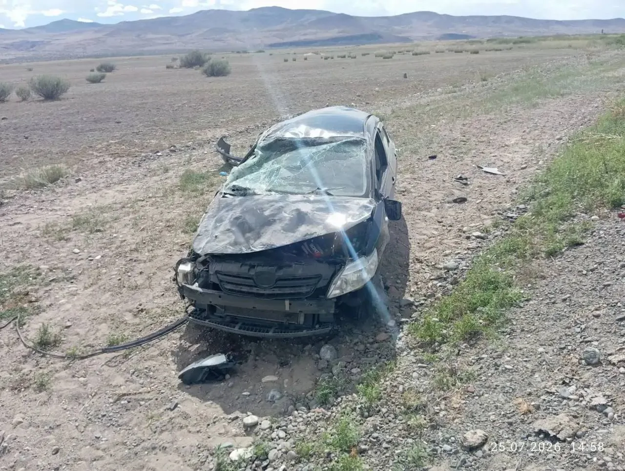 ⚡️В Улуг-Хемском районе опрокинулась Toyota Corolla. Один человек погиб