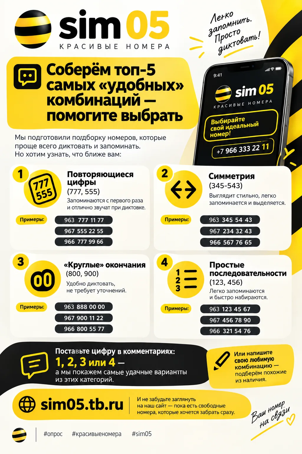 Соберём топ-5 самых «удобных» комбинаций — помогите выбрать