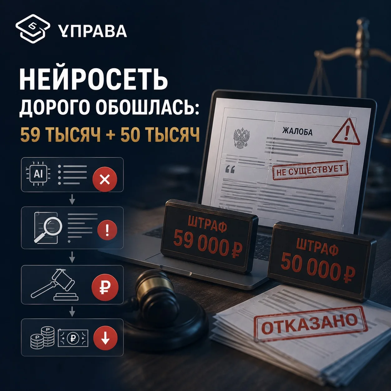 Думаете, нейросеть не подведёт? А вот суд так не считает.👨‍⚖️