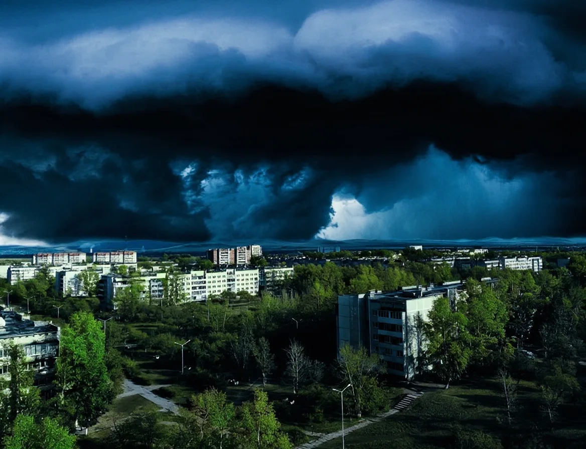 Иногда в Краснокаменске бывают пугающе красивые облака.❤️