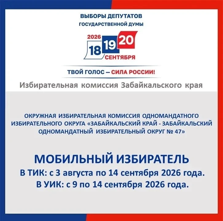 Голосуйте там, где удобно: Избирком Забайкалья утвердил график работы пунктов приема заявлений 🗺

​