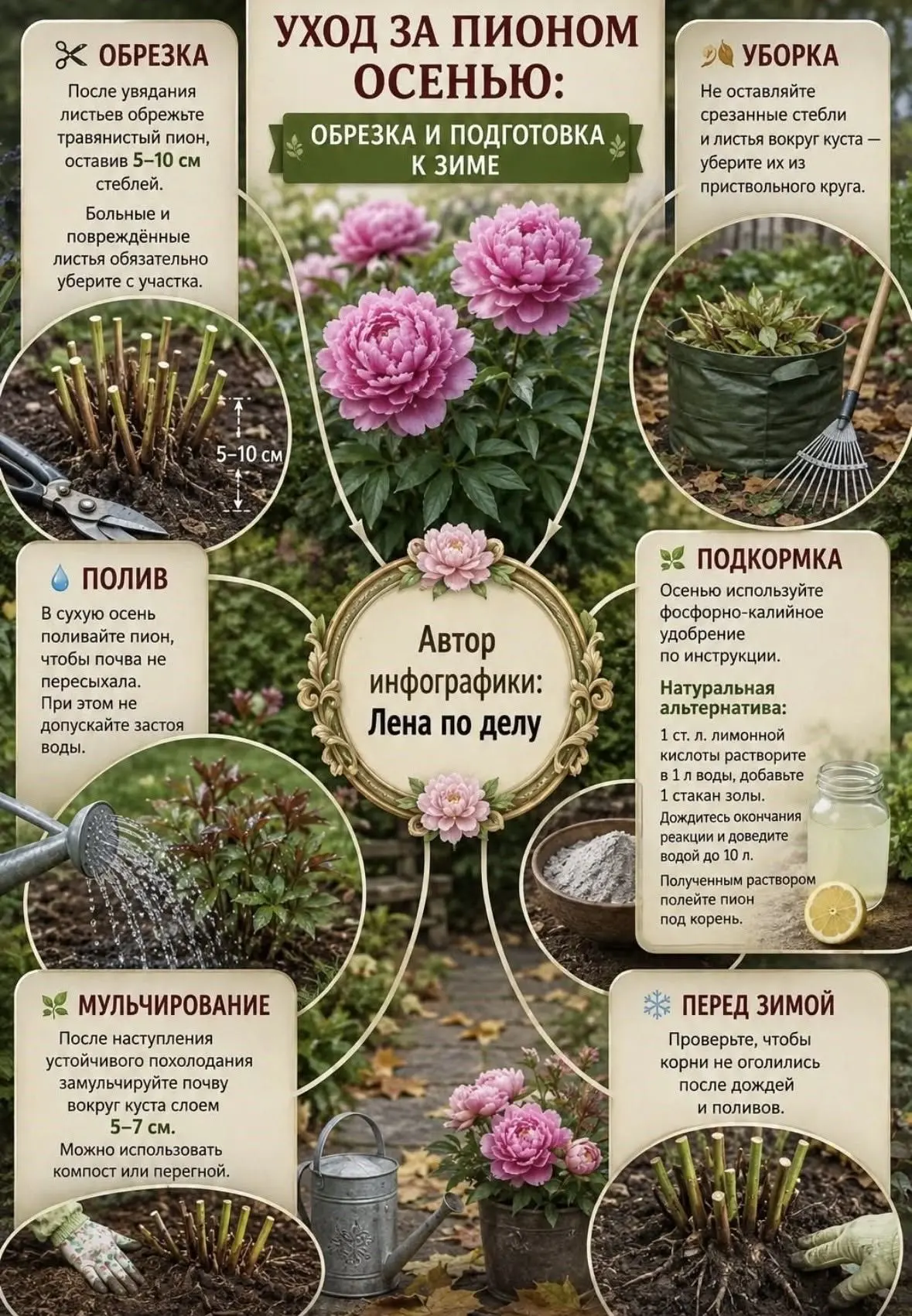 Уход за пионами осенью🍂: обрезка и подготовка к зиме ❄️