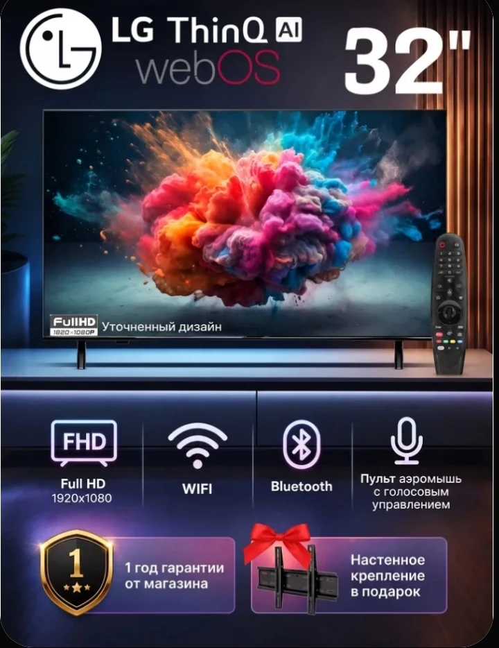 📺 Smart TV 32" с AI и голосовым управлением — всего 15 000 ₽!

🔥 Стильный безрамочный дизайн, ярко