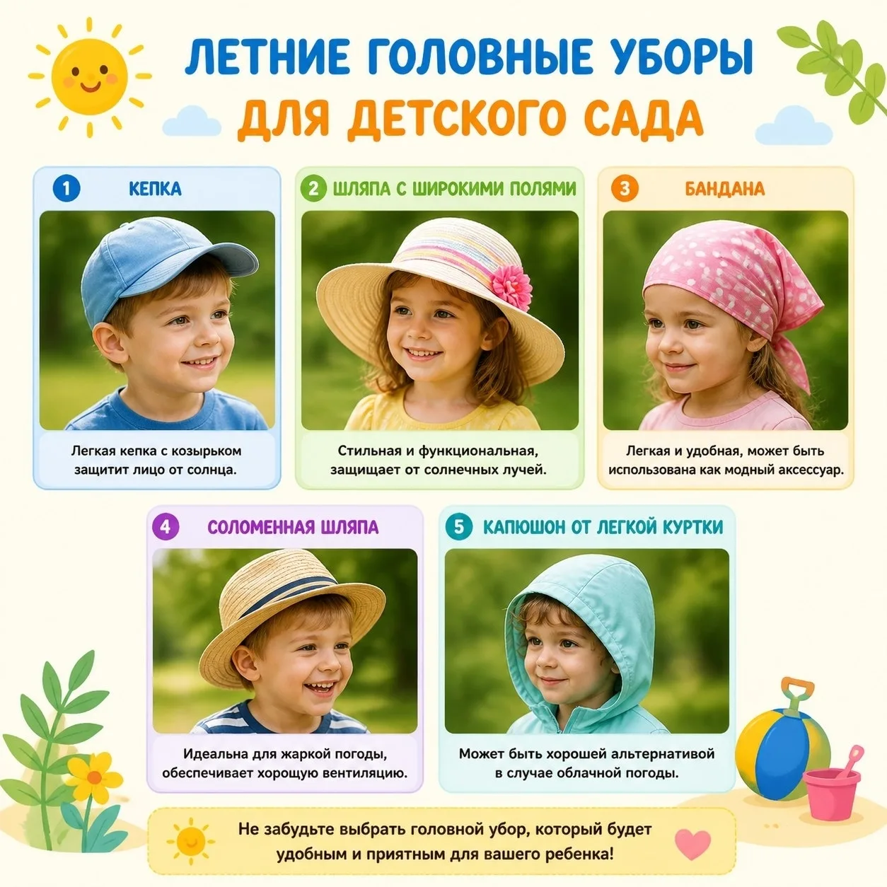 🌞  «Зачем ребёнку головной убор в жару?»