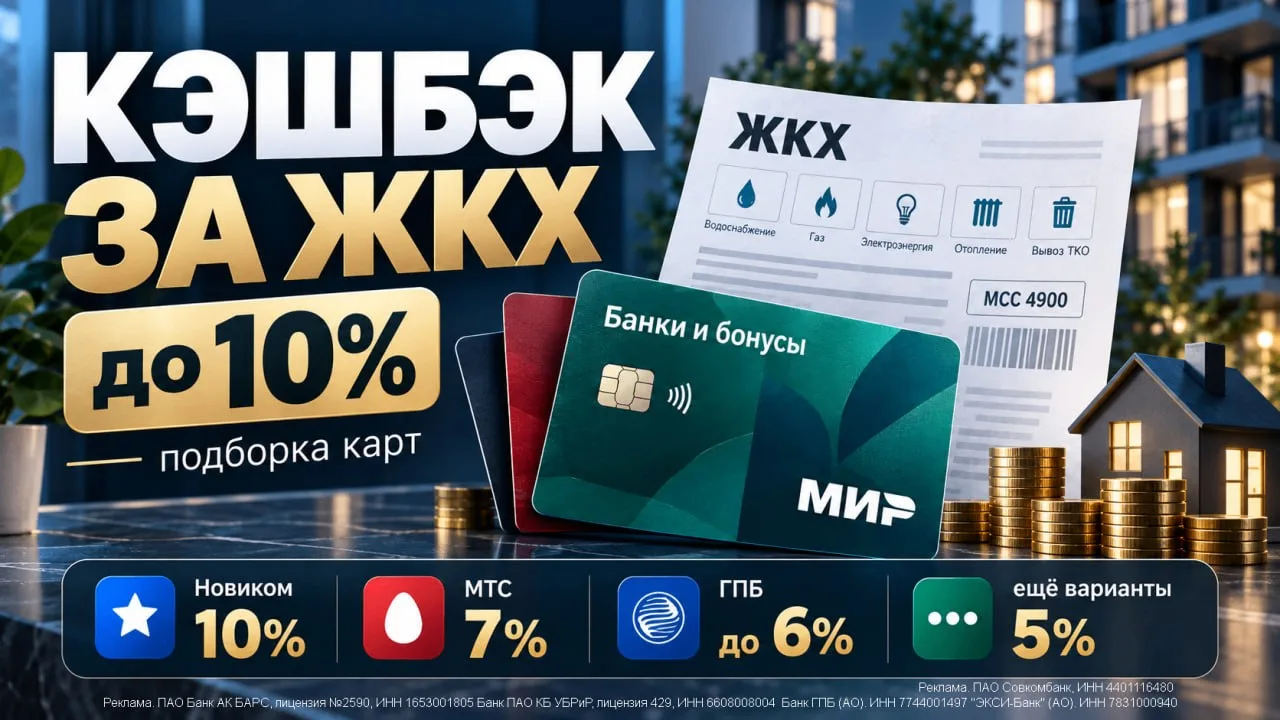 🏠 Карты с кэшбэком за ЖКХ: обновленная подборка до 10%