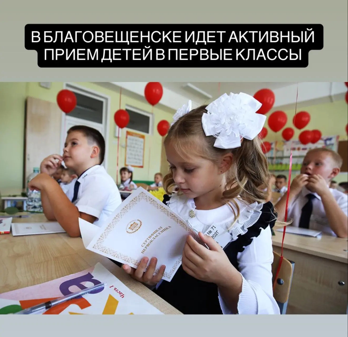 В Благовещенске продолжается прием заявлений в первые классы — школы уже получили более 1,6 тысячи з