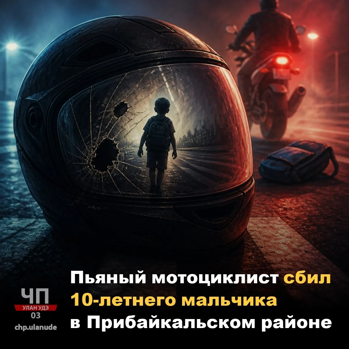 🛑 Пьяный мотоциклист сбил 10-летнего мальчика в Прибайкальском районе