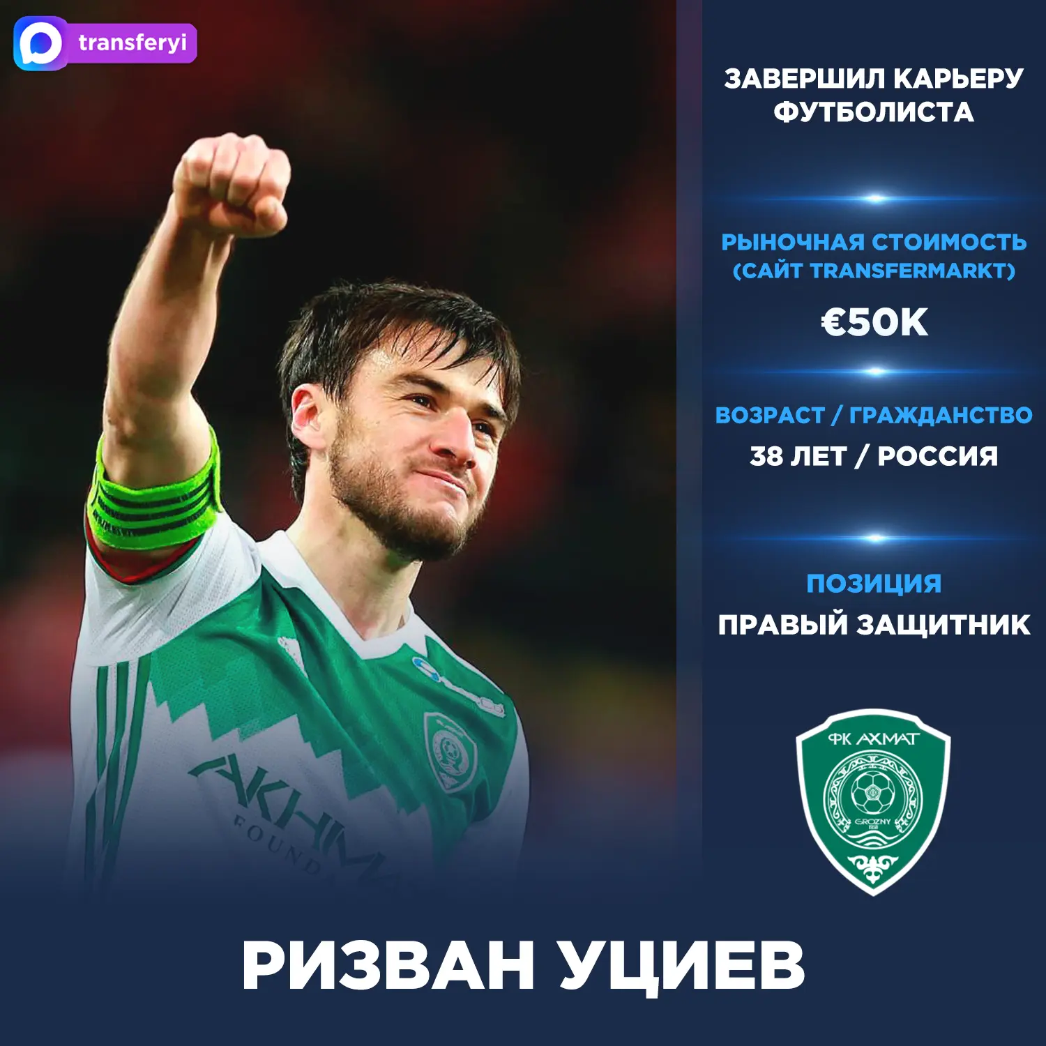 Официально: Ризван Уциев завершил карьеру футболиста.