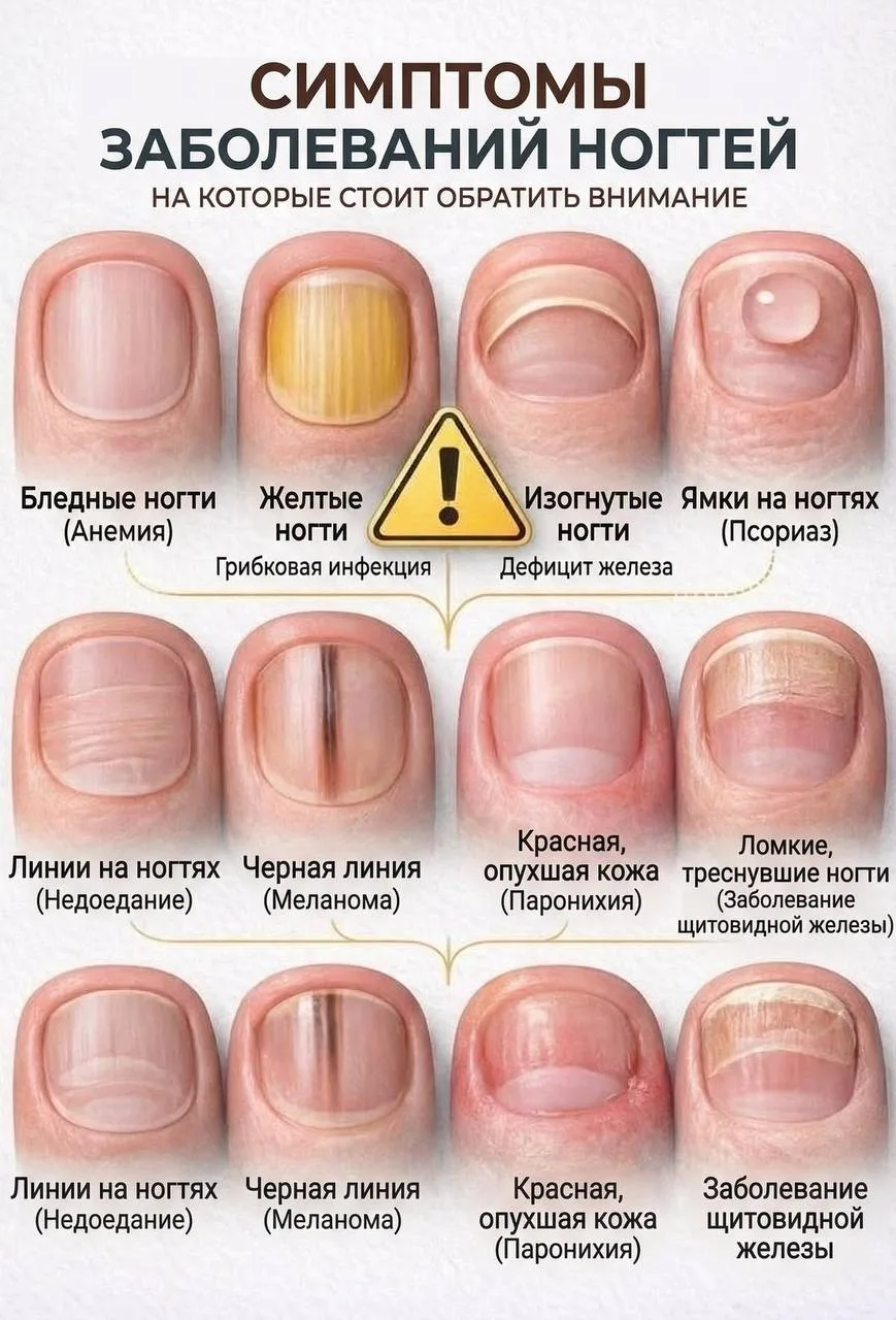Ногти это сигнал для здоровья.