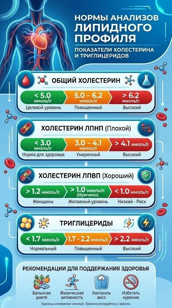 📊 Нормы анализов липидного профиля 📊