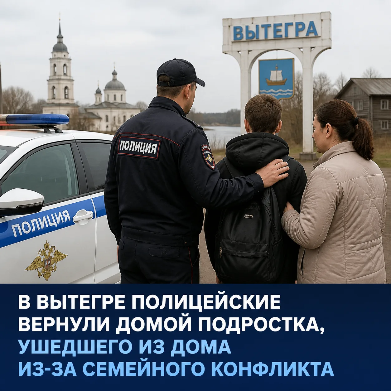 👮‍♂️В Вытегре сотрудники полиции оперативно разыскали 16-летнего подростка, который уш...
