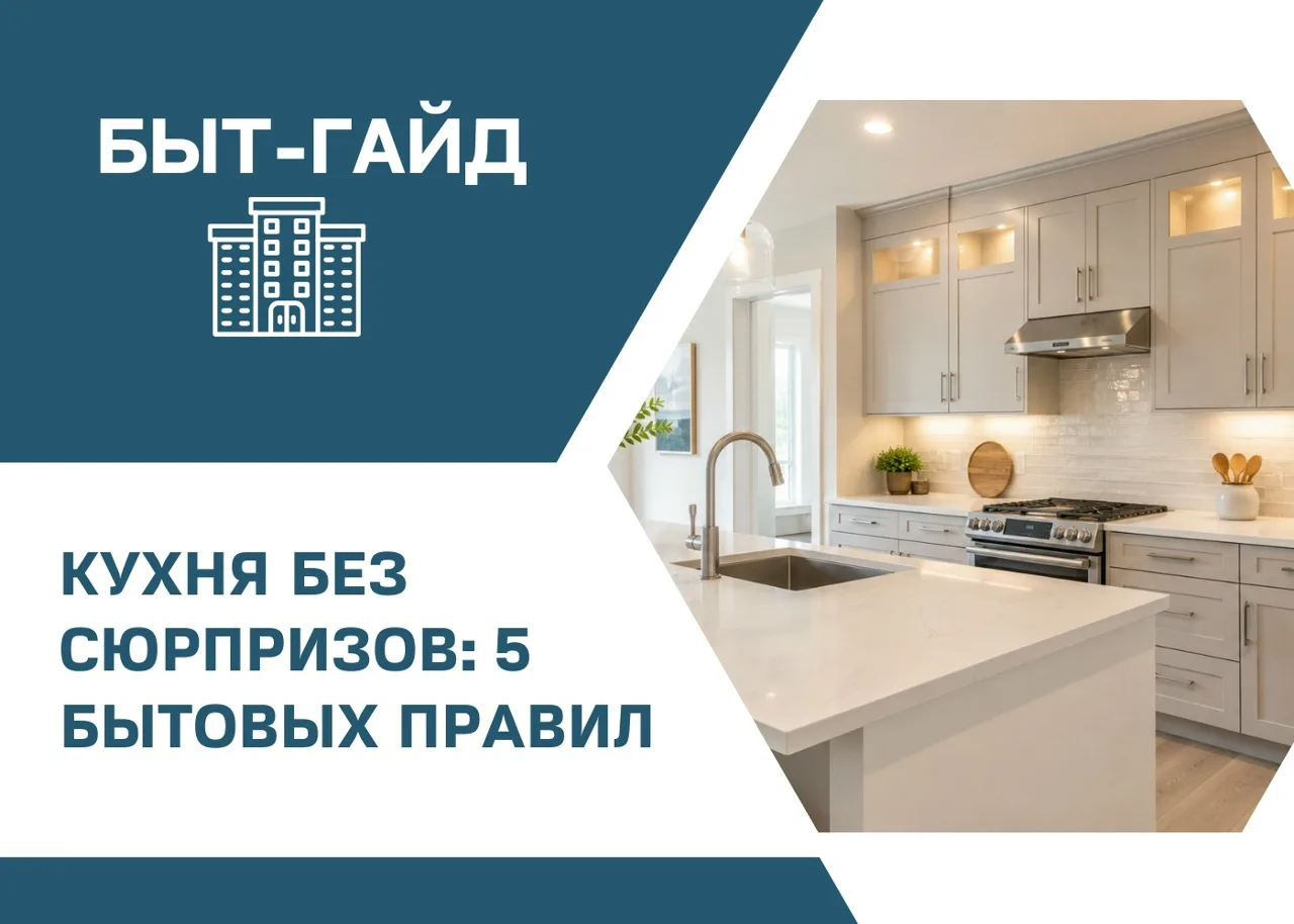 Кухня — одно из самых активных мест в квартире: вода, техника, мусор, запахи и вентиляция работают з