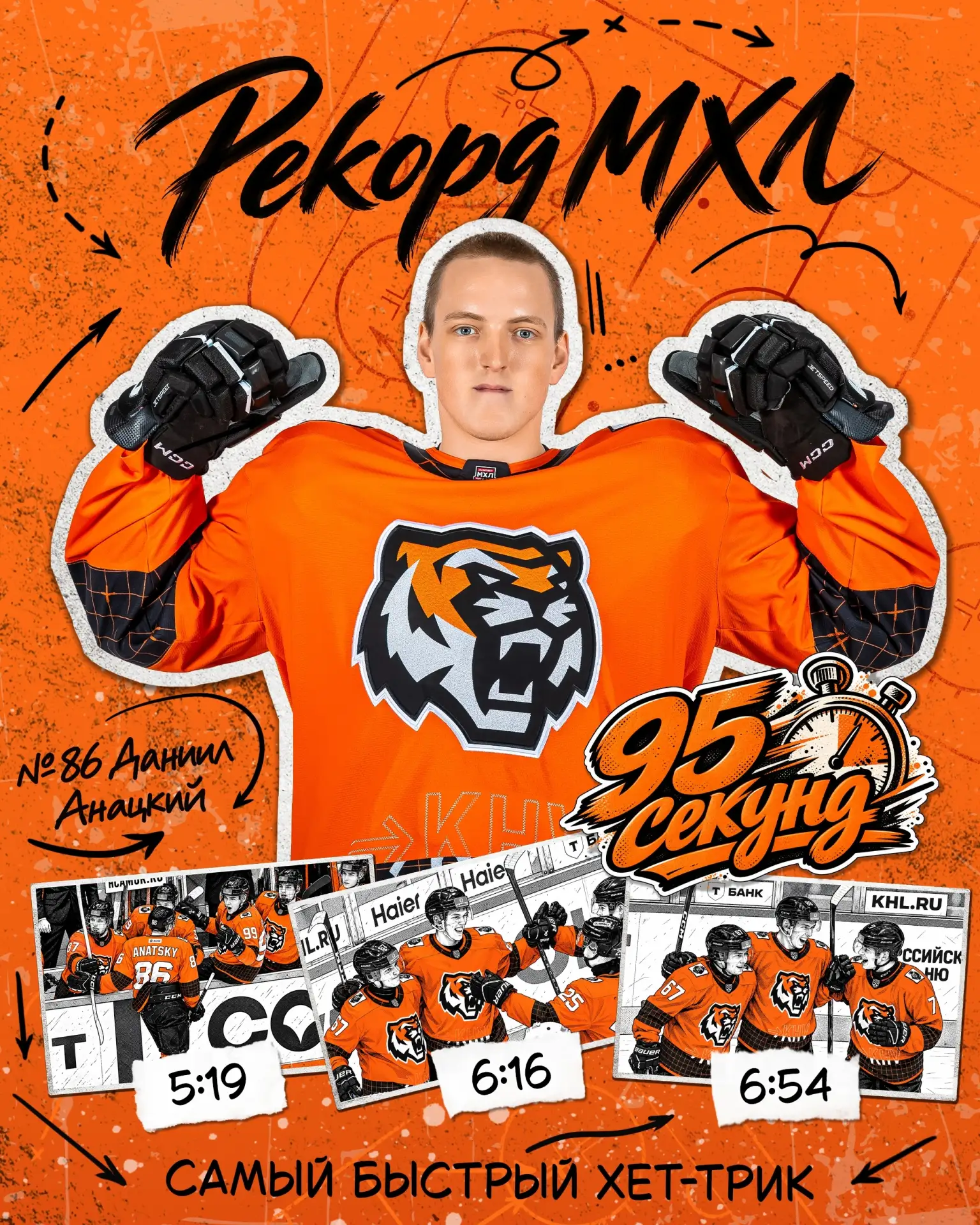 Игрок «Амурских Тигров» переписал историю МХЛ!