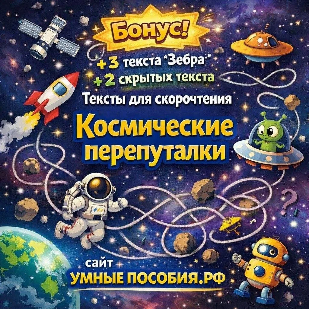НОВИНКА!  Тексты для развития навыков беглого и осознанного чтения по лексической теме "Космос"!  КО