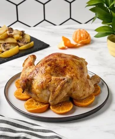 Праздничная курица с мандаринами — аромат на весь дом 🍗 

Ингредиенты:

Для курицы
Курица — 2 кг
Ма