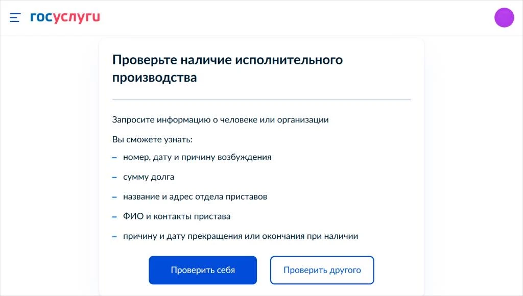 На портале «Госуслуги» появился сервис, позволяющий проверить наличие исполнительного производства и