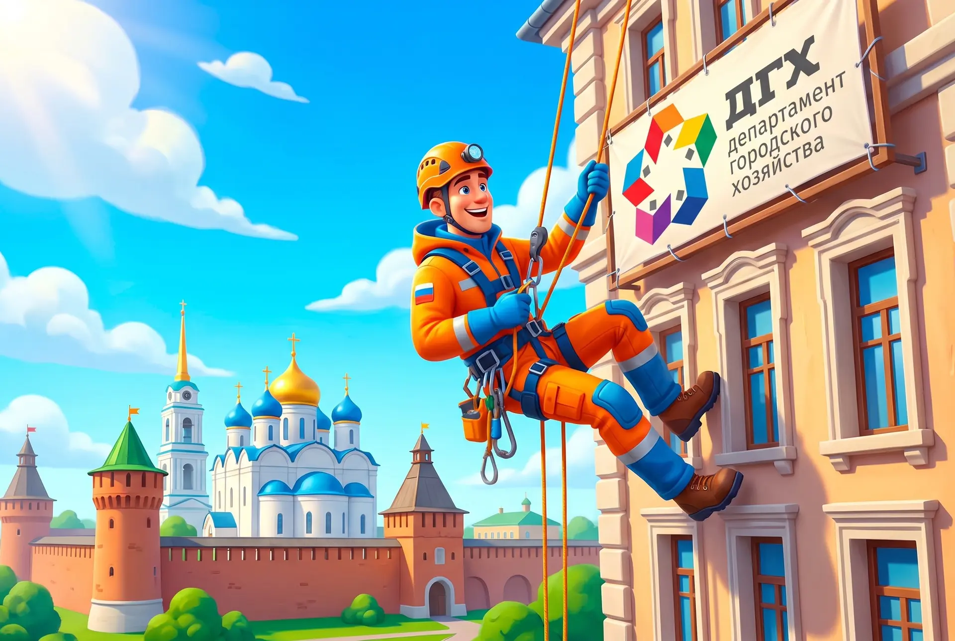 Коломна. Промышленный альпинист