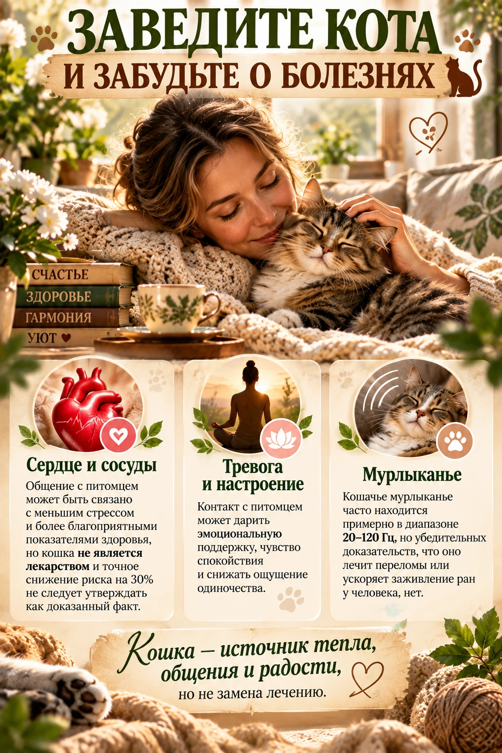 Заведите кота и забудьте о болезнях 🐈