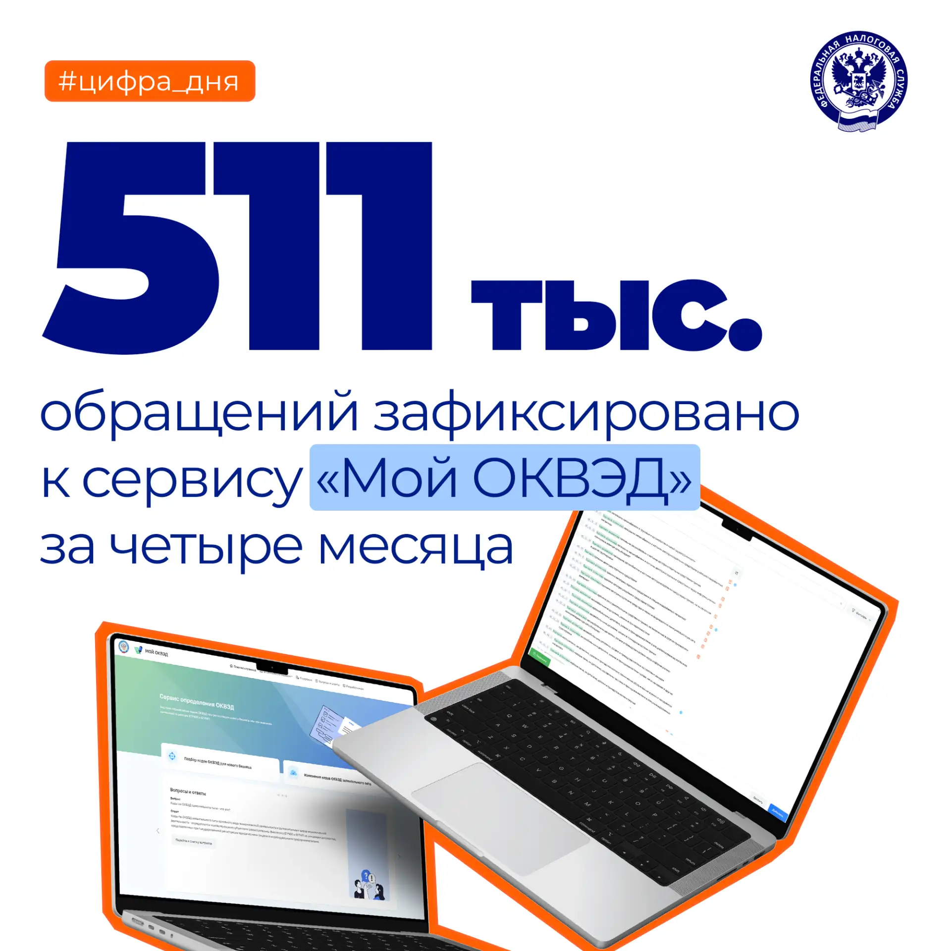 Более 511 тыс. раз пользователи обратились к сервису «Мой ОКВЭД» с момента его… — публикация канала «ФНС России»