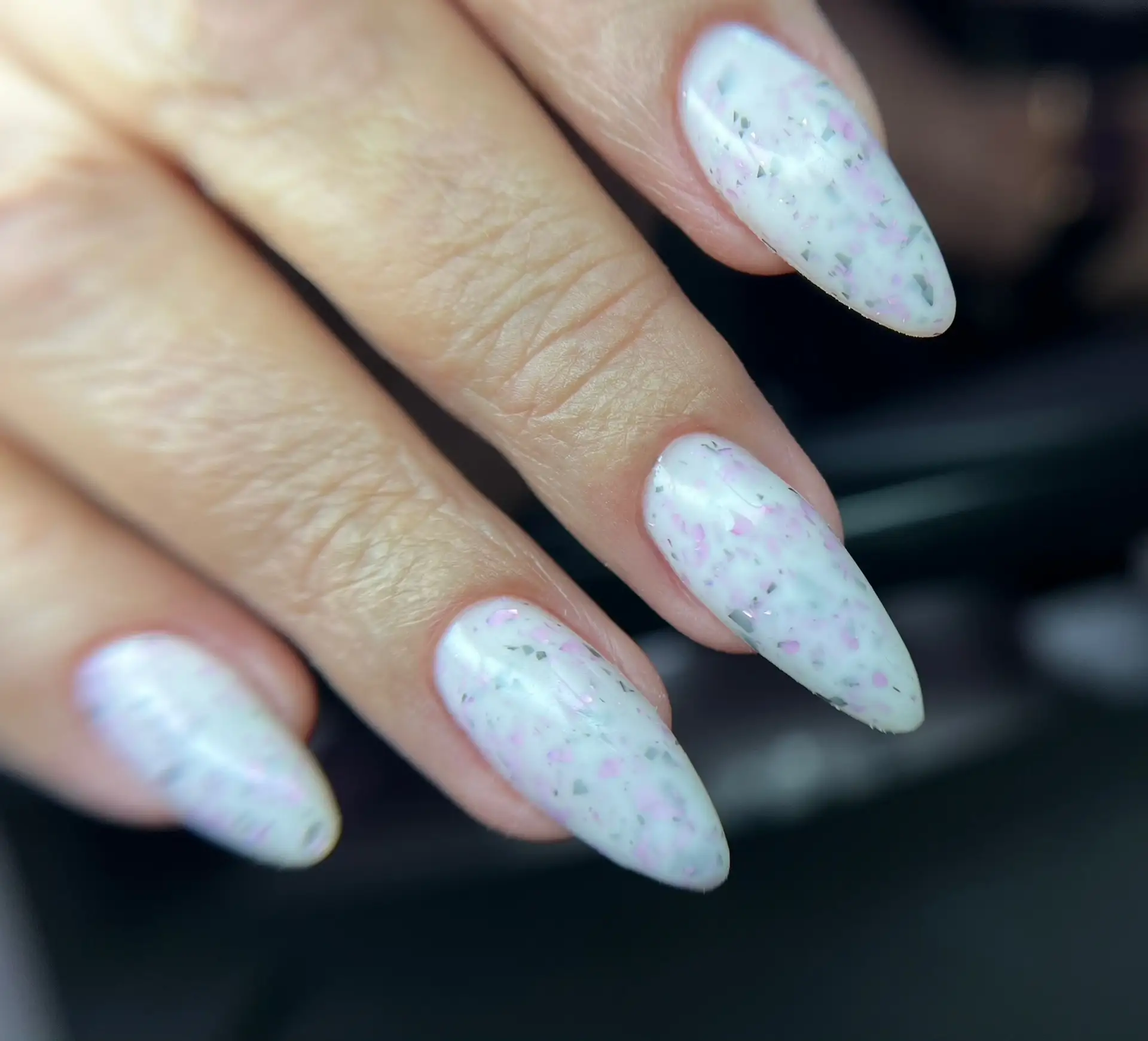 Молочный с кусочками потали🌸 и фото моей работы «до»