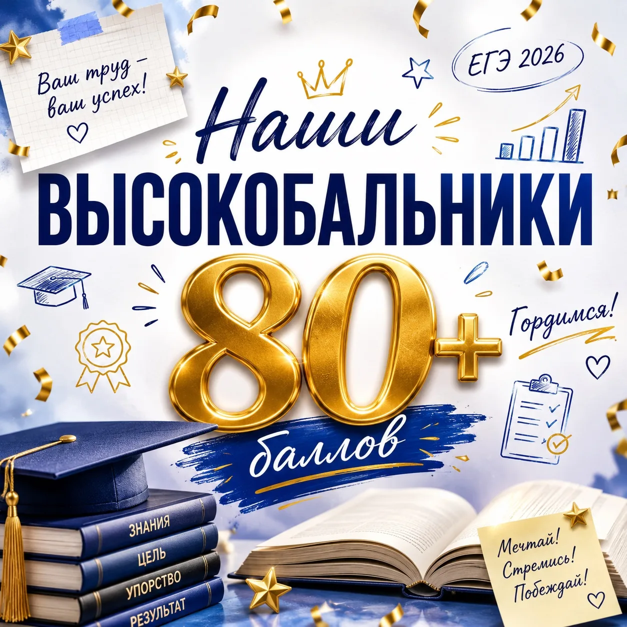 ⭐️В нашей гимназии в этом году — 12 высокобалльников ЕГЭ и 22 результата — 80+.

Сегодня, в день вып