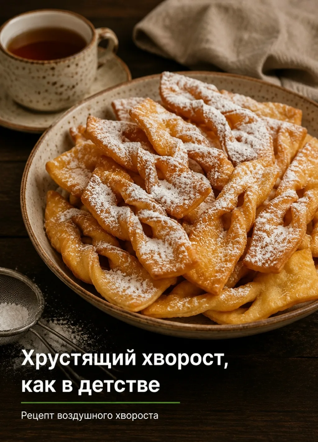 ✨ Хворост получается таким лёгким, что исчезает с тарелки первым
