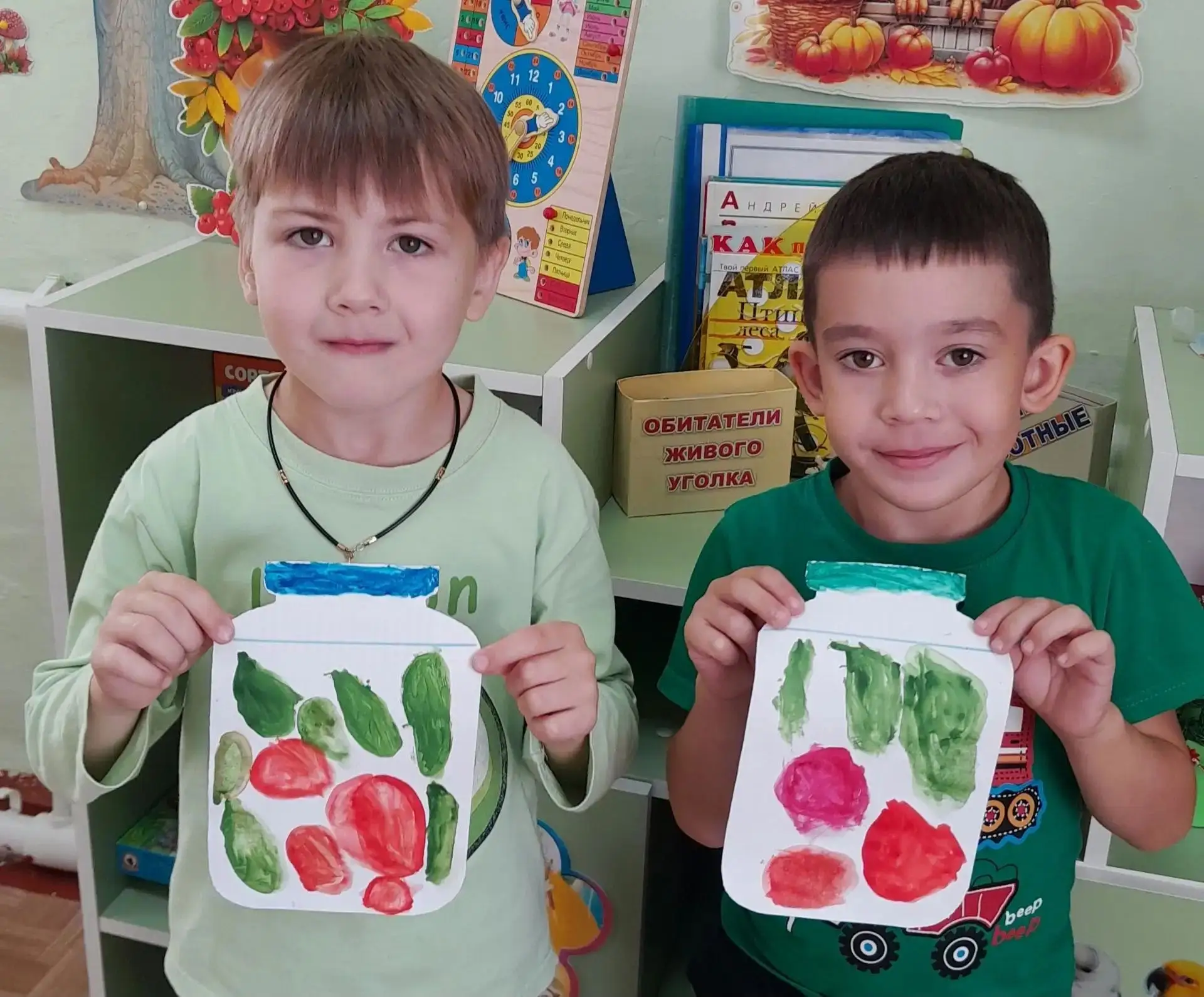 Рисуют дети 5-7 лет: "Готовим заготовки на зиму"🍅🥒🌶