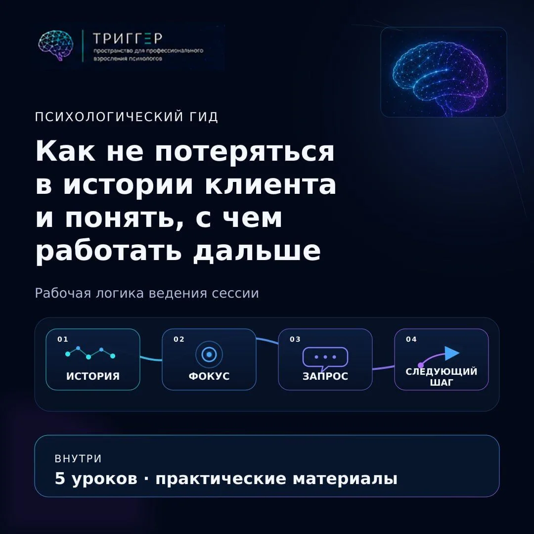 Психологический гид

Как не потеряться в истории клиента и понять, с чем работать дальше?

Клиент мо