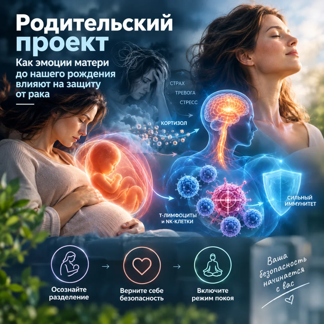 👶 Родительский проект: Как эмоции матери до нашего рождения влияют на защиту от рака