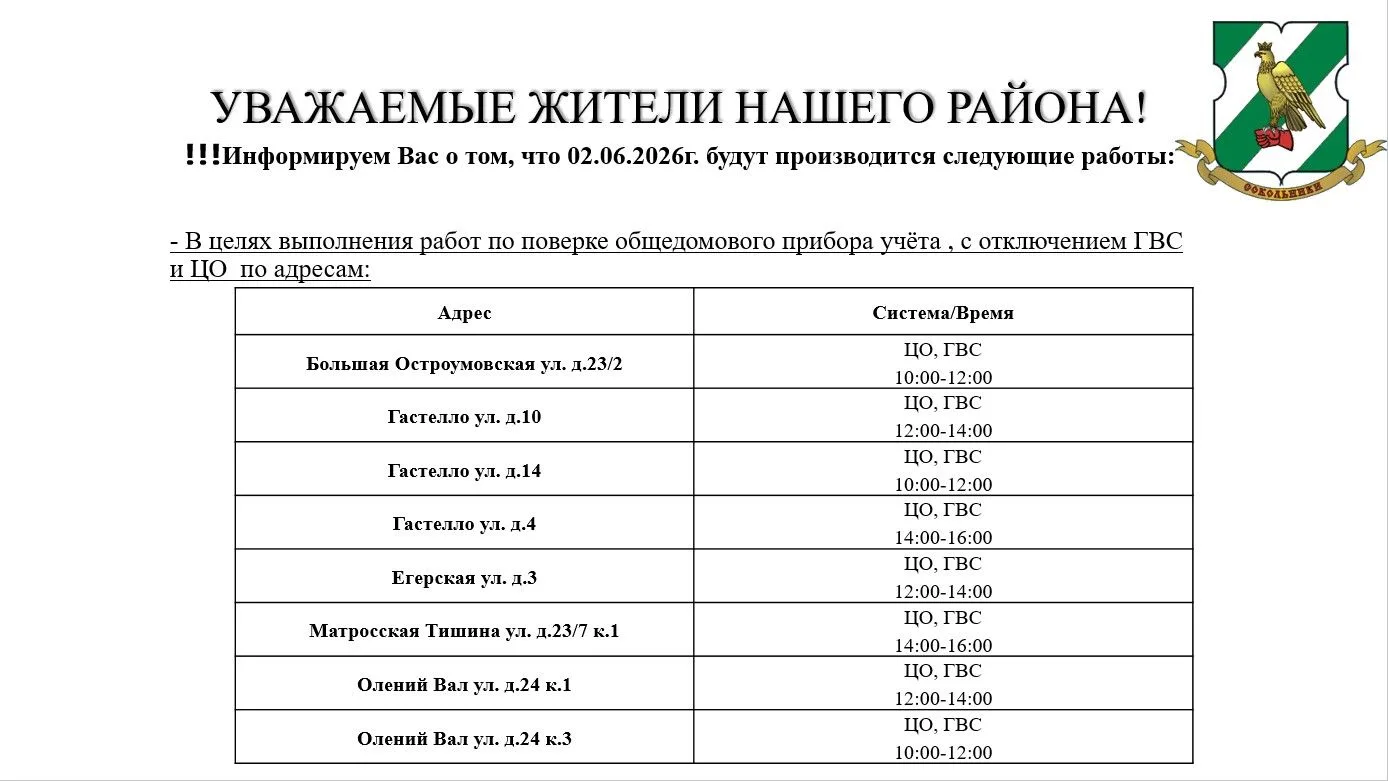 Просим заранее предусмотреть некоторые неудобства.