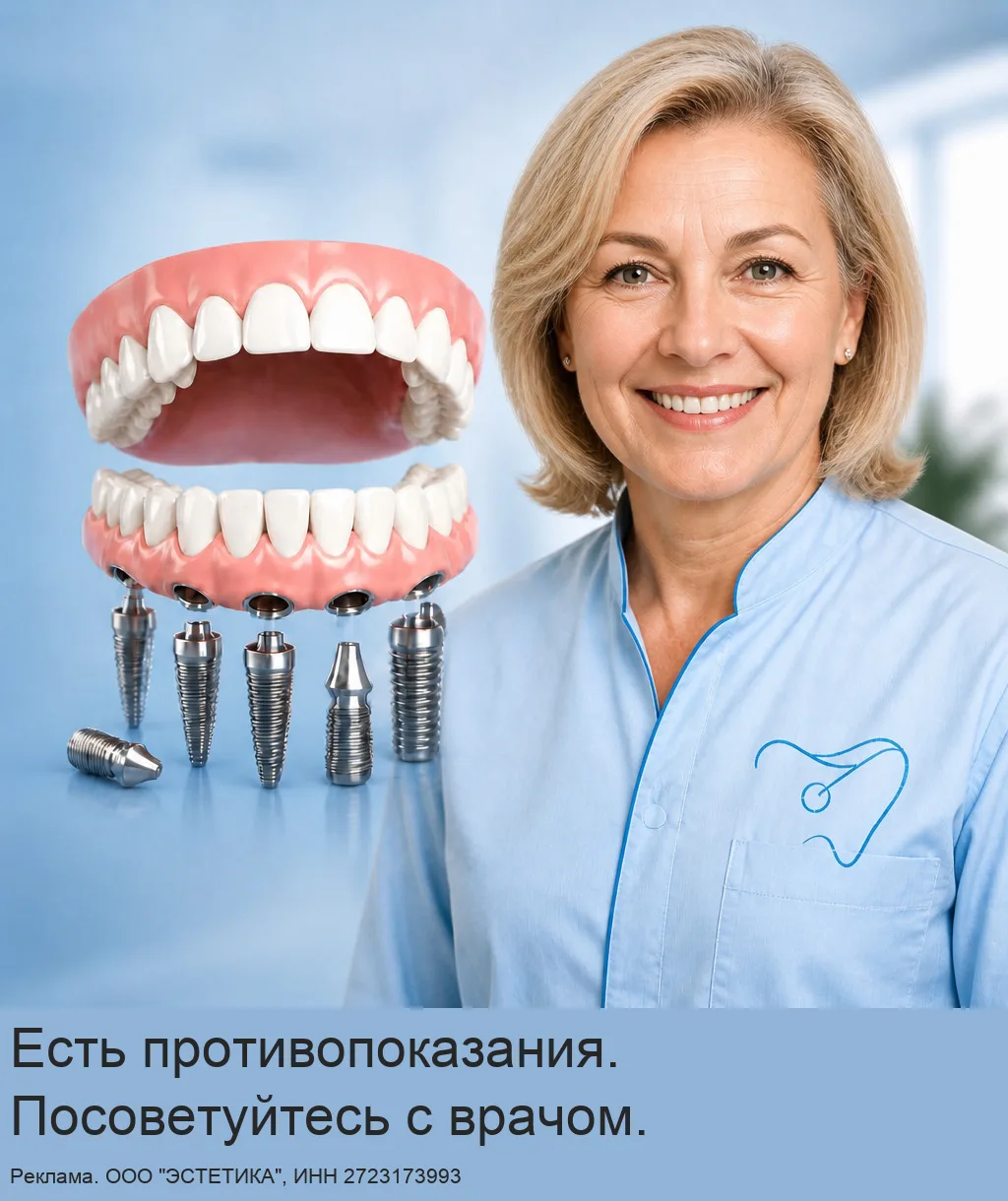 Имплантация зубов в Хабаровске от 12 000 ₽/мес! Прием 0₽