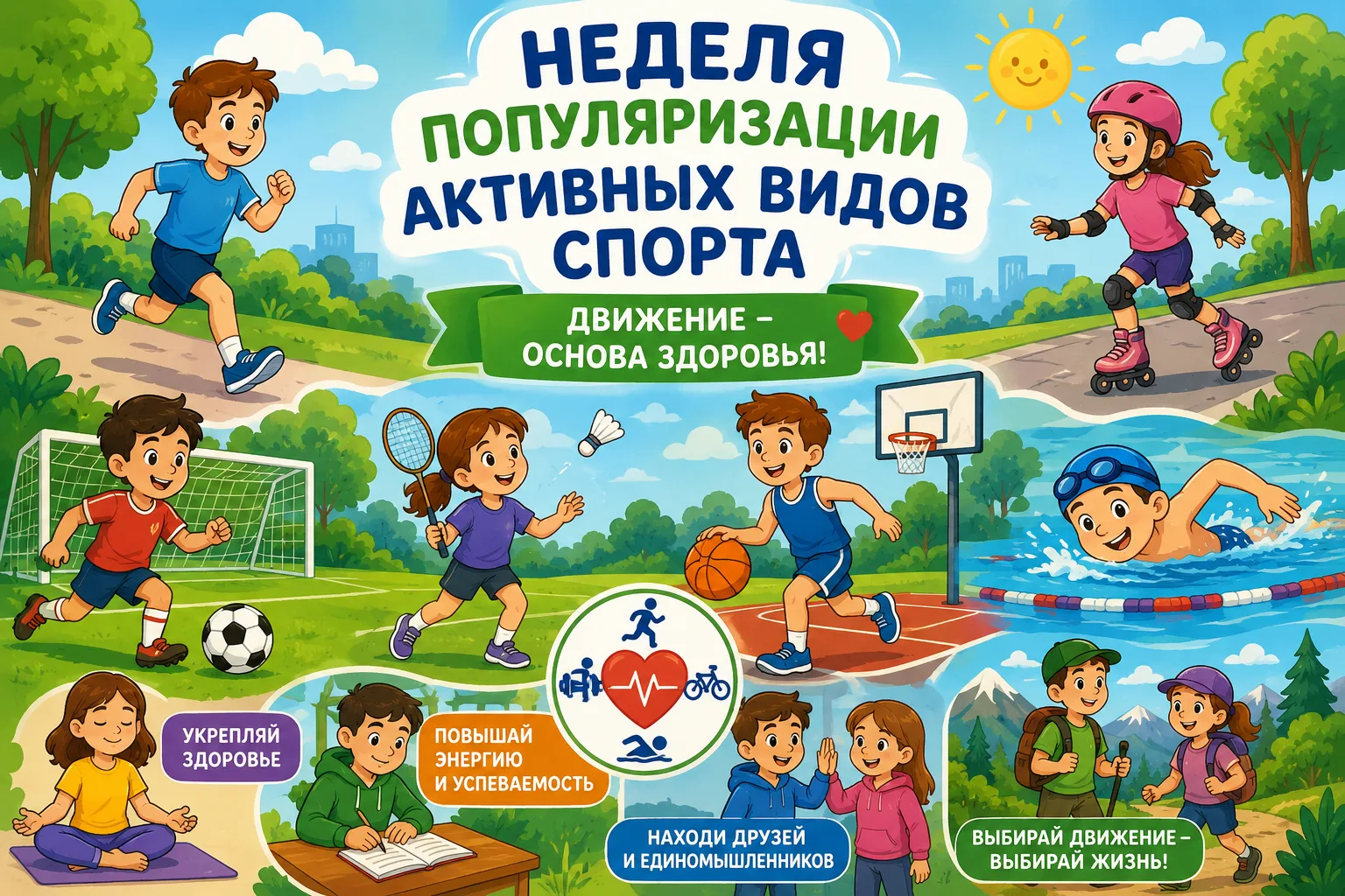 🏃 Неделя популяризации активных видов спорта: выбираем движение и заботимся о здоровье