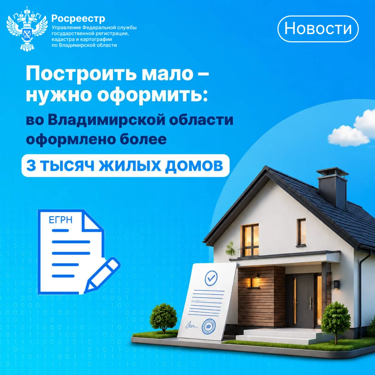 «Построить мало – нужно оформить»: во Владимирской области за 7 месяцев оформлено более...