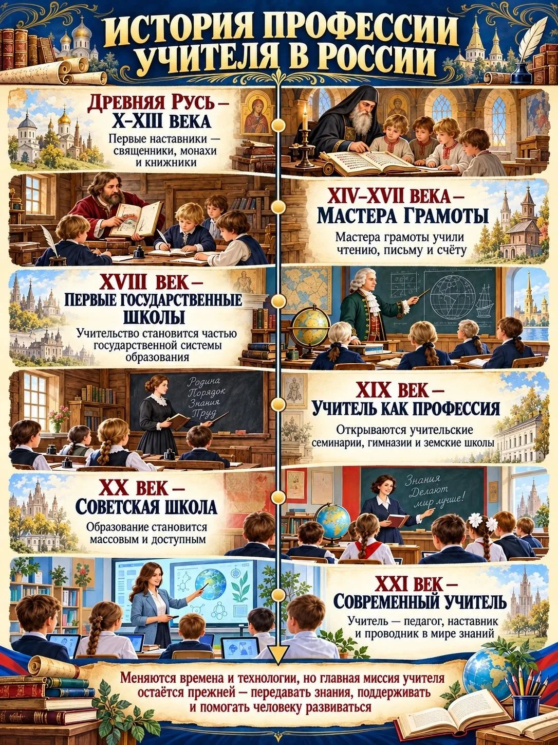 🎓 История профессии учителя в России: от Древней Руси до XXI века
