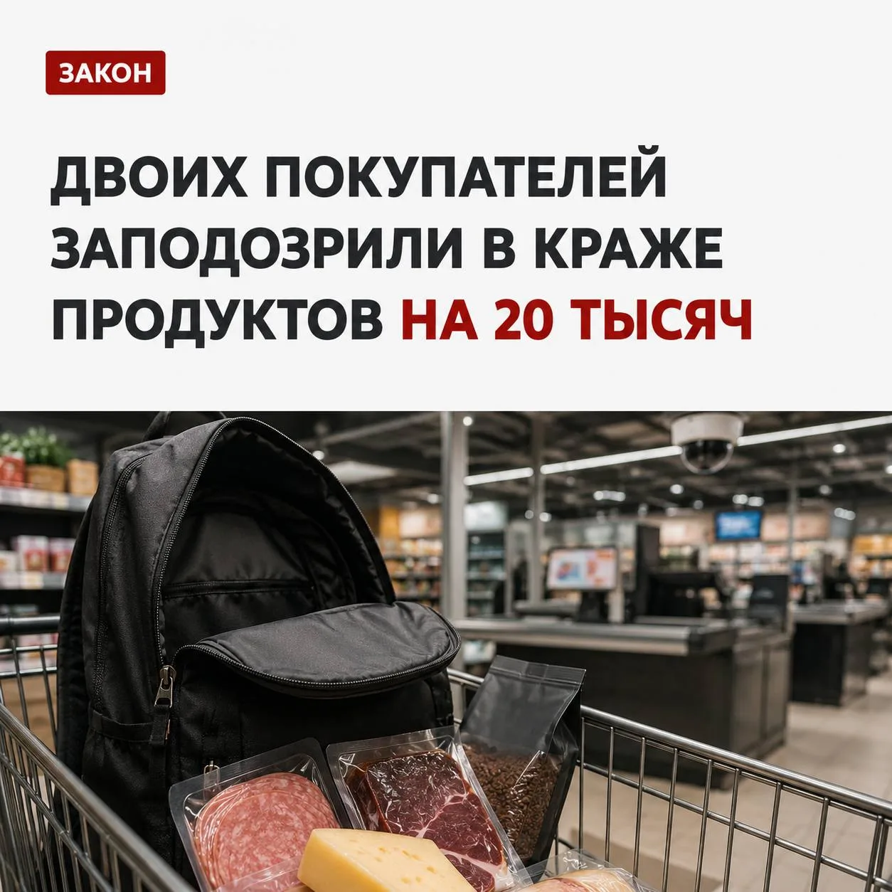 🛒 В Павловском районе двое покупателей вынесли из магазина продукты на 20 тысяч рублей.
