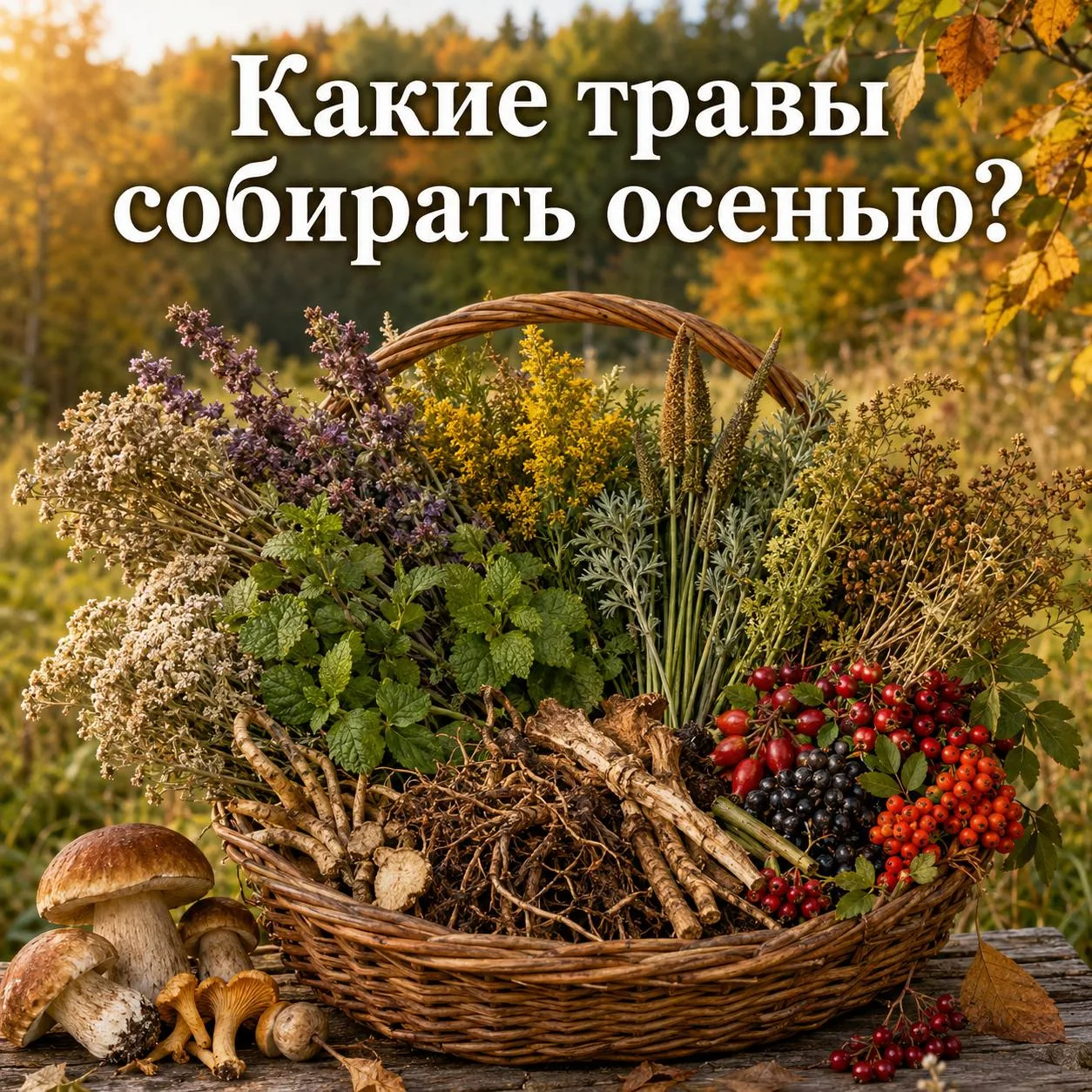 🌿 ОСЕННИЙ СБОР ТРАВ -  ВРЕМЯ КОРНЕЙ, ЯГОД И ПОЗДНЕЙ СИЛЫ ТРАВ
