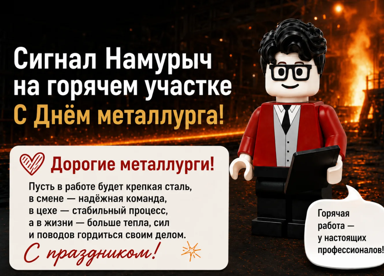 🎉 Сигнал Намурыч поздравляет c Днём металлурга! 🎉
