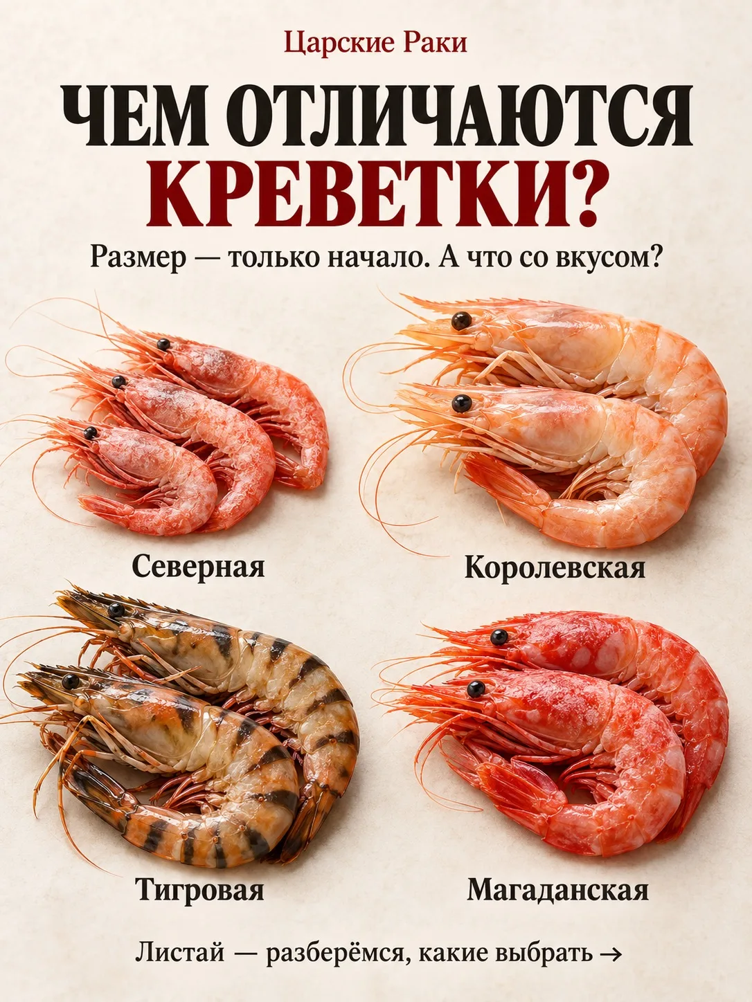 Разобрались, чем отличаются креветки? Теперь выбираем по вкусным ценам!
