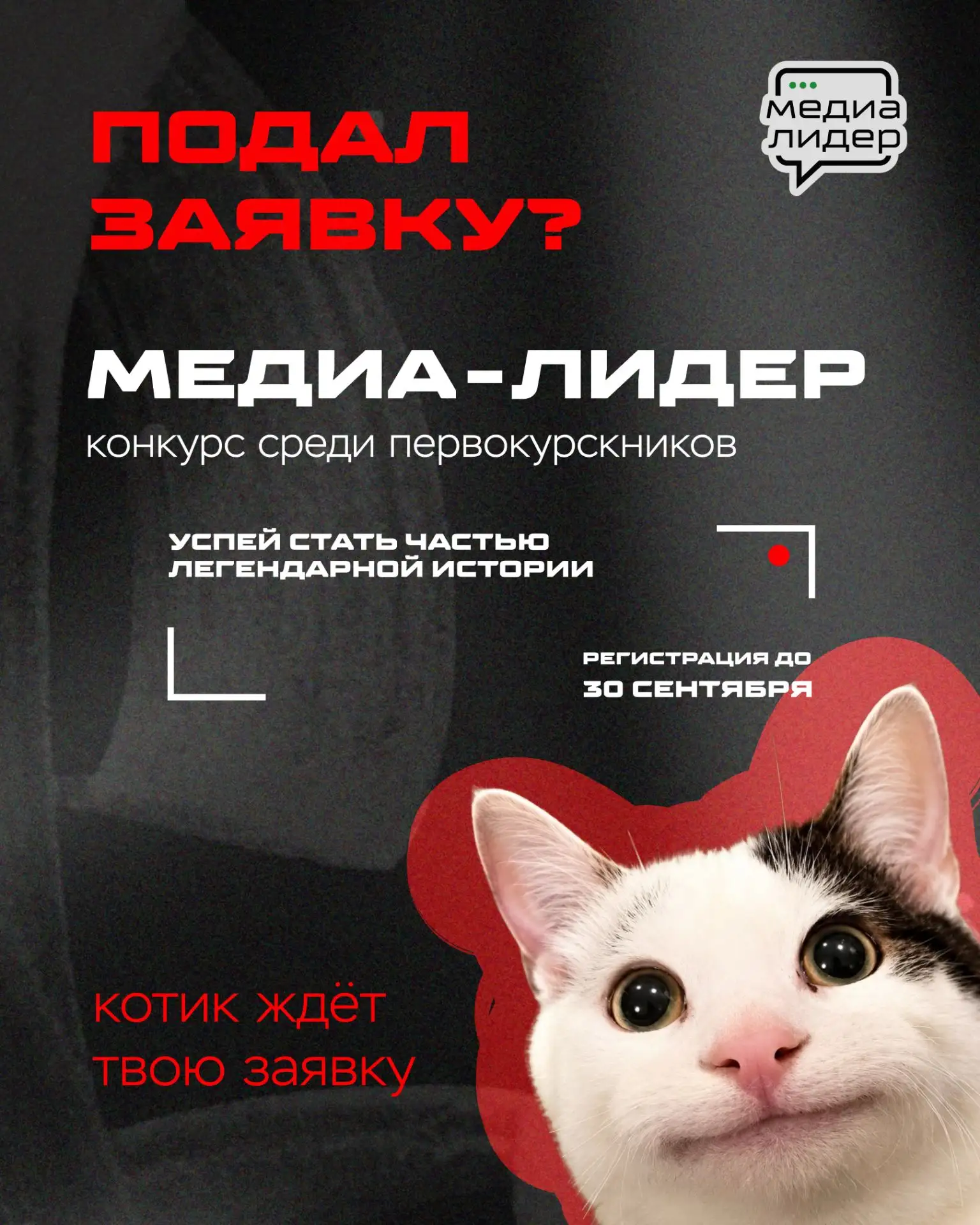 МЕДИА-ЛИДЕР ВСГИК 2026: ТВОЙ ПЕРВЫЙ КУРС — ТВОИ ПРАВИЛА!