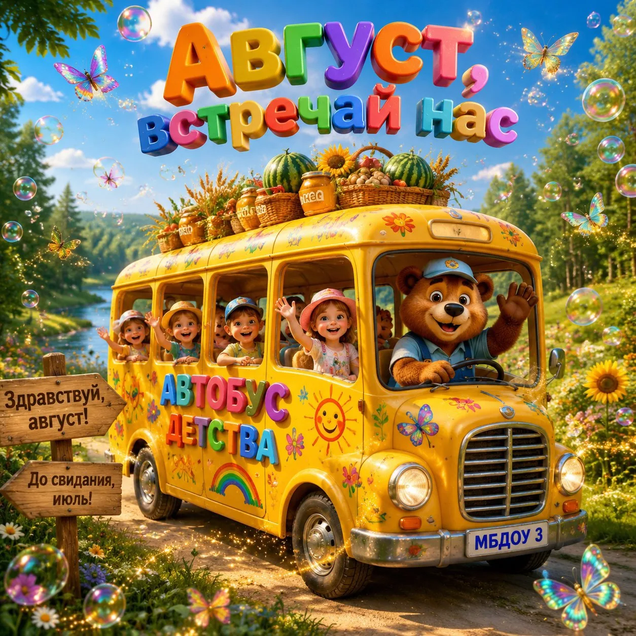 🚌 Лето мчится вперёд, будто тот самый автобус:
на крыше - корзины с дарами июля,
внутри - куча исто