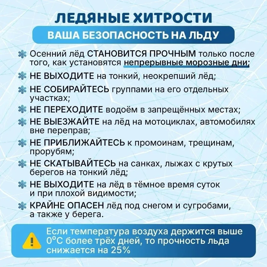 МЧС предупреждает - выход на лед опасен!
