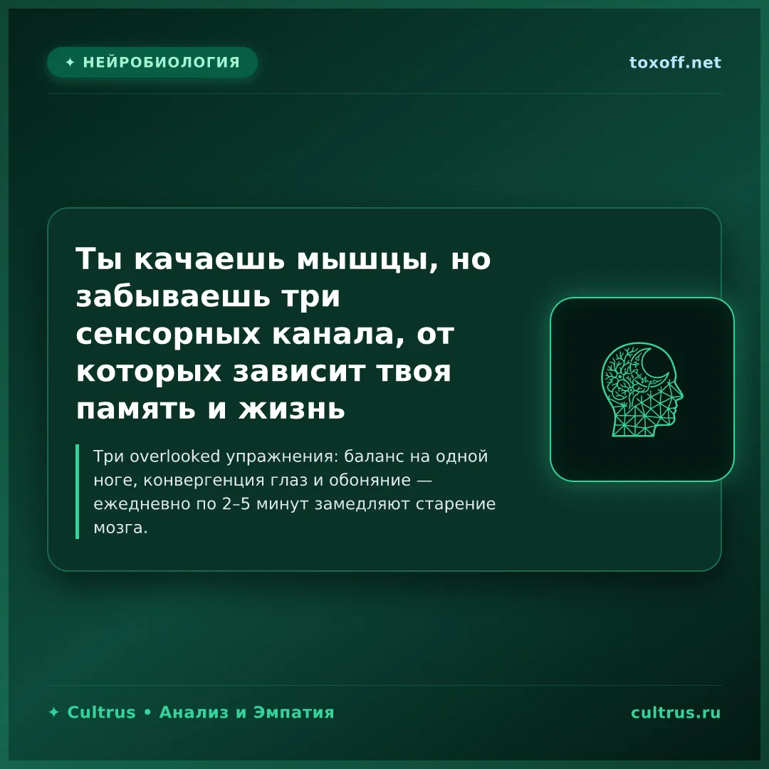 Мозг стареет не от возраста, а от тишины трёх каналов