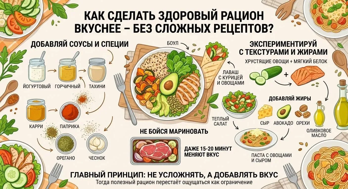 Как сделать здоровый рацион вкуснее - без сложных рецептов? 🥦